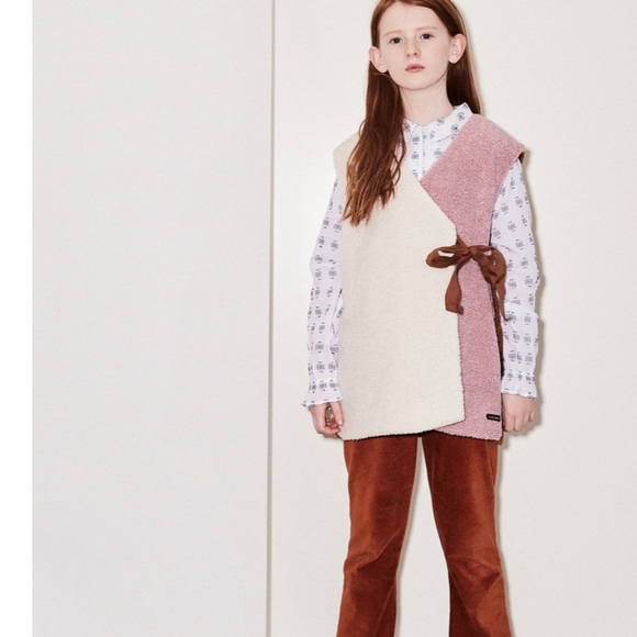 Kids' Two-Tone Vest - Cream and Pink by A Monday In Copenhagen pink and cream - Picture 2 of 4